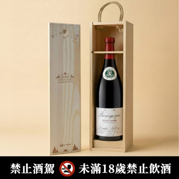 法國 路易拉圖黑皮諾紅酒 2021｜聖誕原木禮盒 (三款木盒可選)